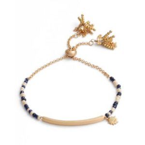 Rebecca Minkoff Sole Beaded Pulley Bracelet (Gold/Neutral Multi)